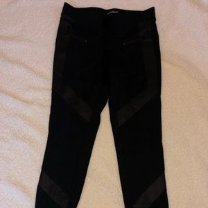 EXPRESS Mock Moto cross leggings.